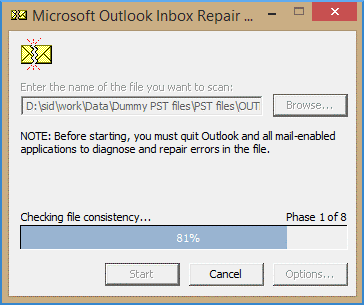 Check consistency of PST file