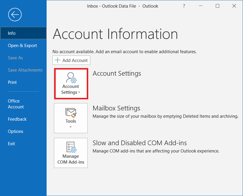 Select Account Settings