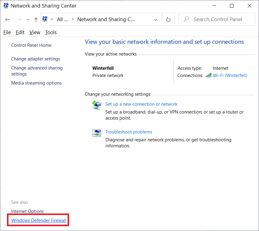 Windows Defender Firewall