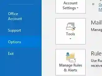 Click on the Options