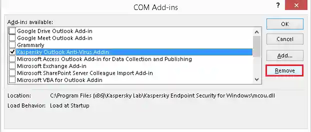 select the anti virus application and click remove
