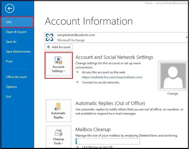 Select Account Settings