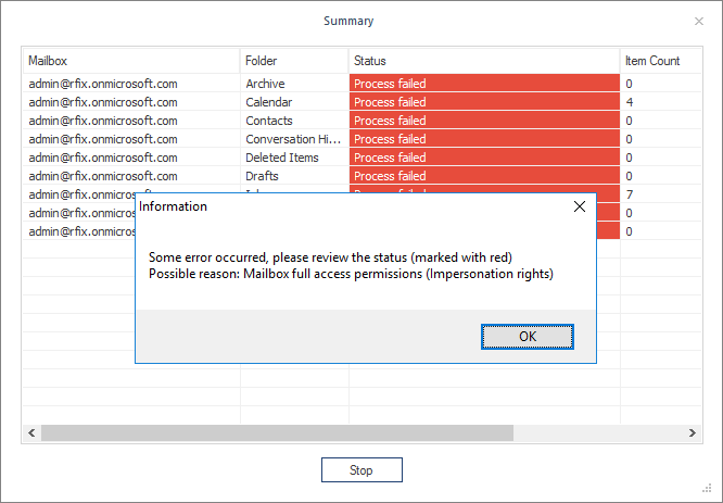 Migration process failed error