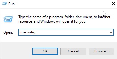 Type msconfig and press Enter