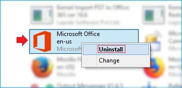 Select Microsoft Office to Uninstall 