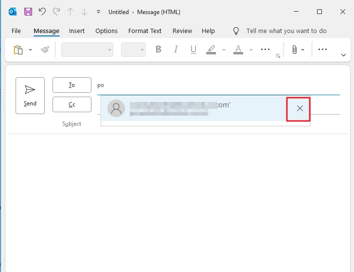 delete the autosuggestions one by one