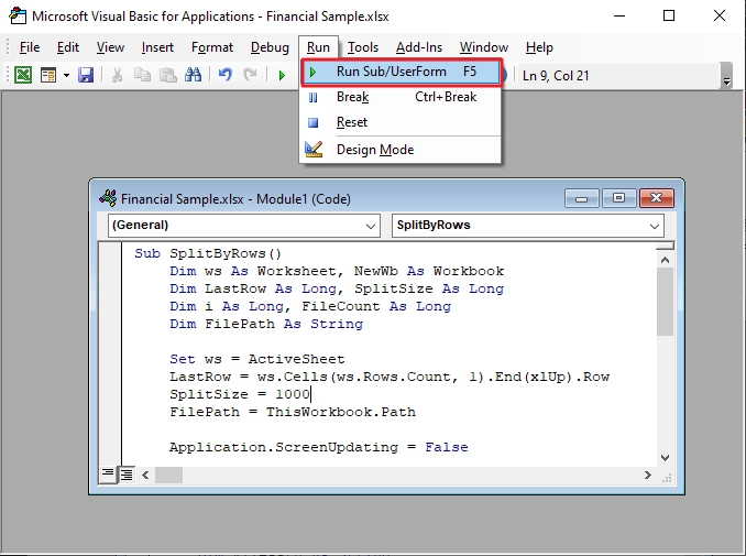 run script
