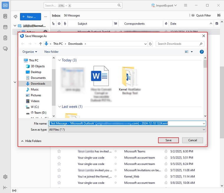 PST to EML Conversions is complete