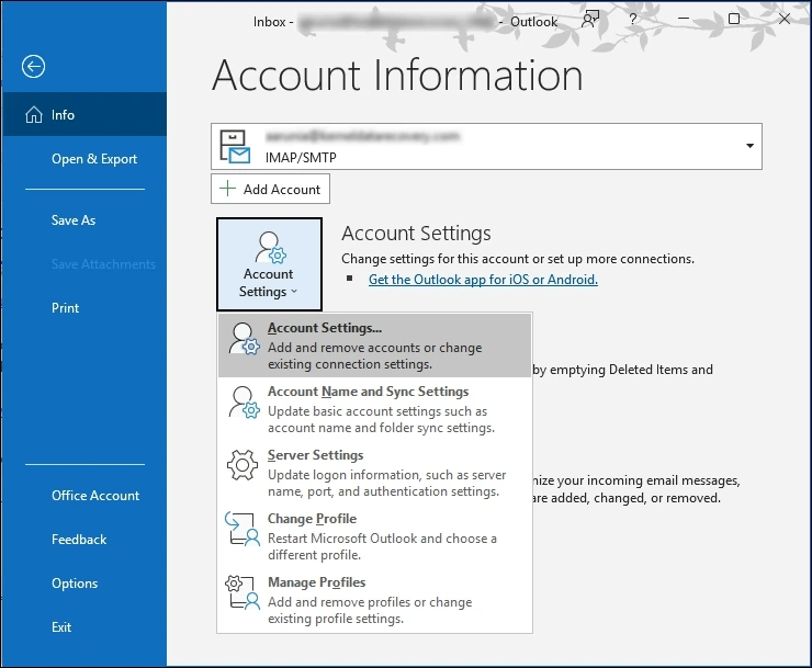 Launch Outlook and select File