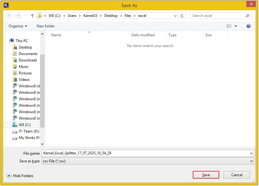 type name and click save