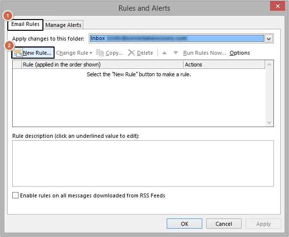 Select the Email Rules tab 