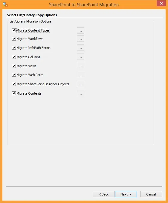 select list and library