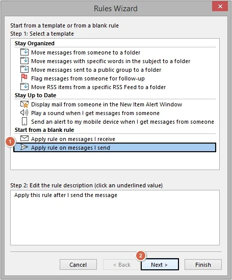 Under the Start from a blank rule