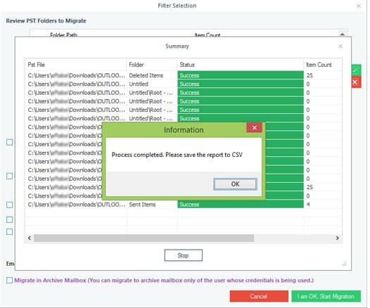 Save the details of the import process to a CSV file as well