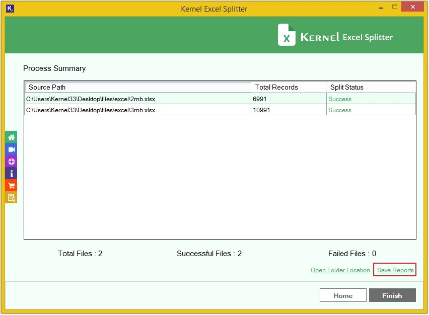 click and save the reports