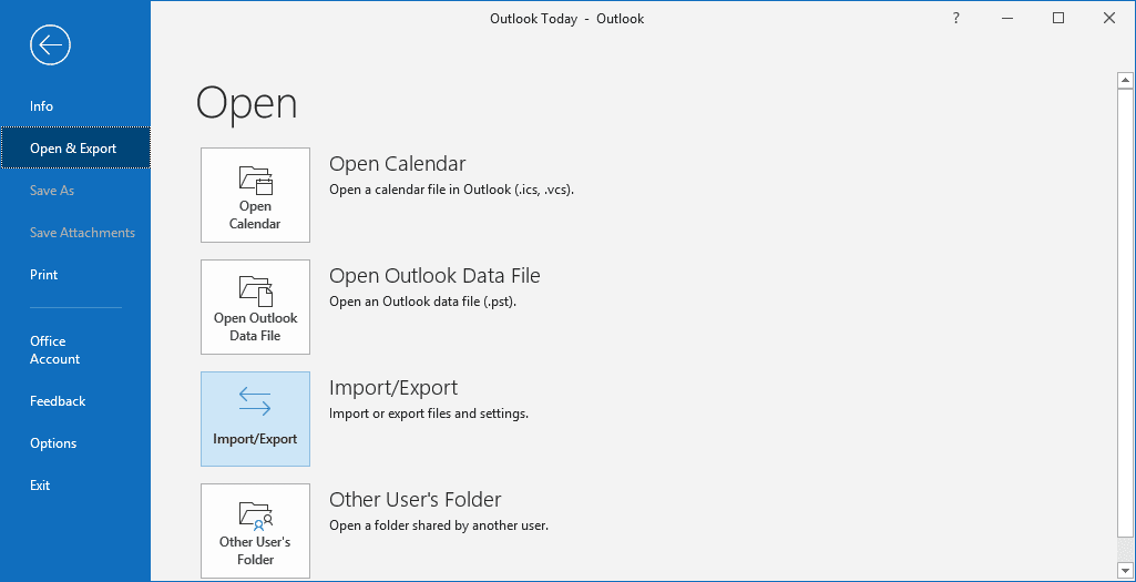 click Import/Export