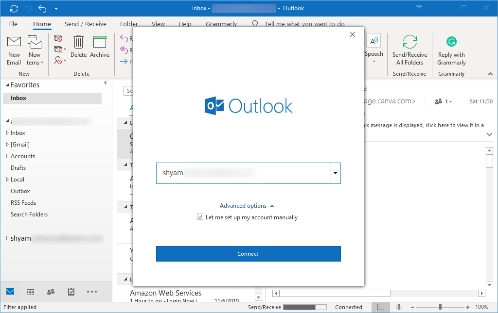 How to configure Zimbra account in Outlook 2019?