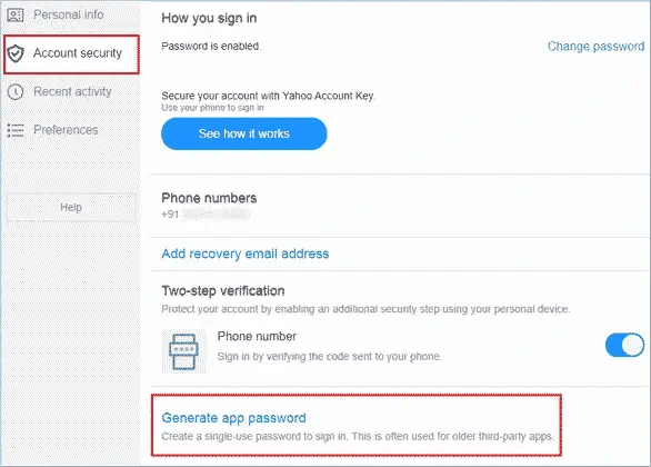 Select Generate app password