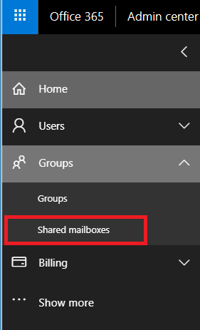 Go to Groups > Shared Mailboxes