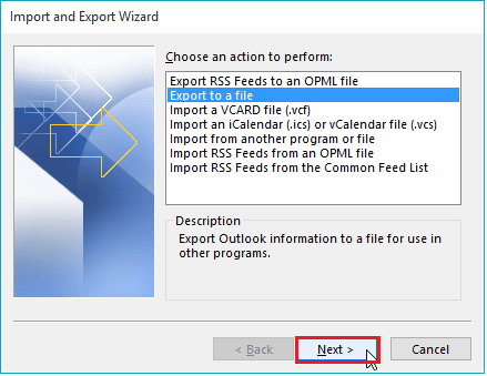 Export to a file