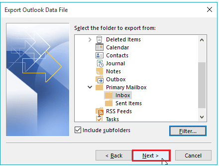 Select the folder