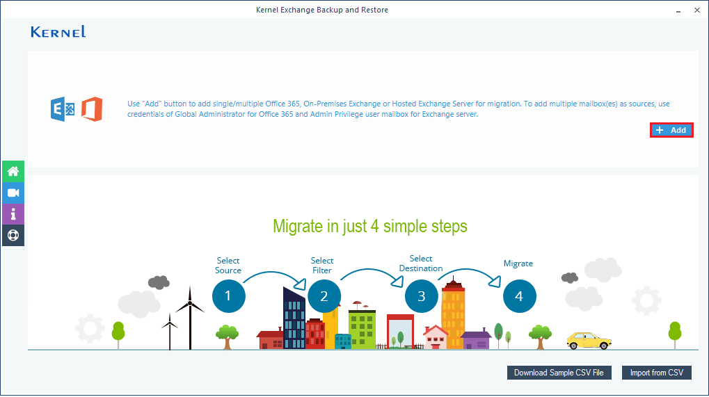 add the source Exchange account