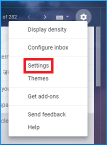 Select setting option in Gmail