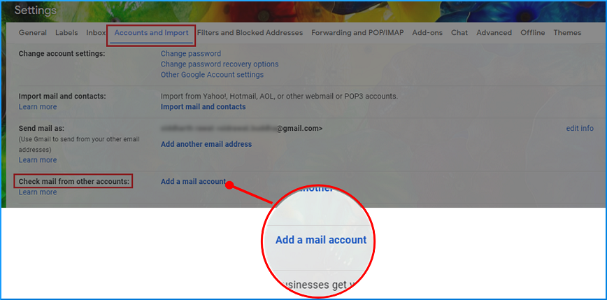 Click on Add a mail account