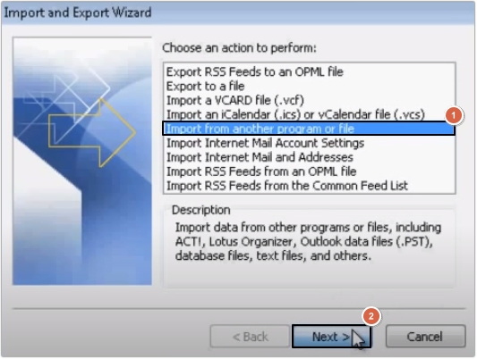 import from another program