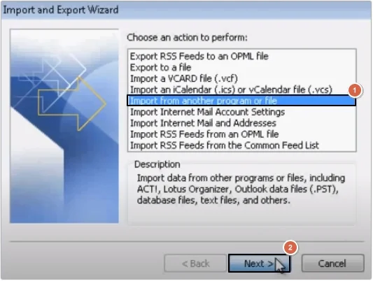 import from another program