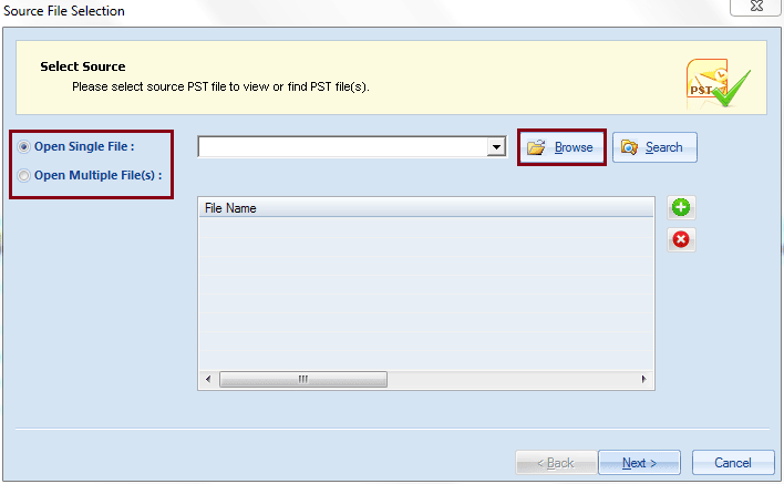 Launch the Kernel PST Viewer tool