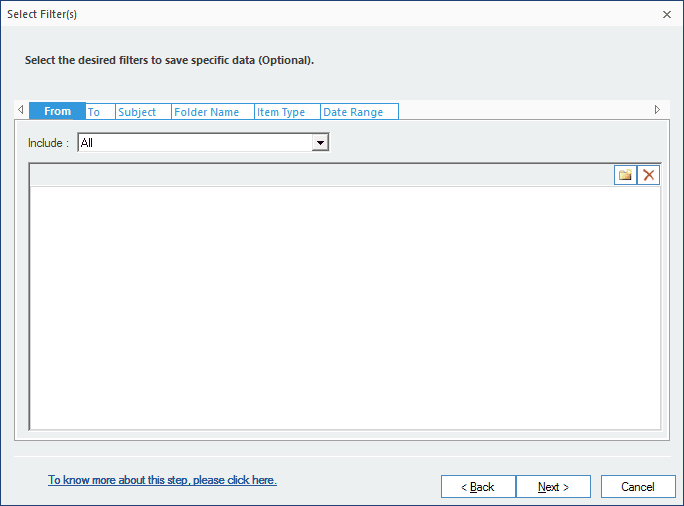 apply to the PST file