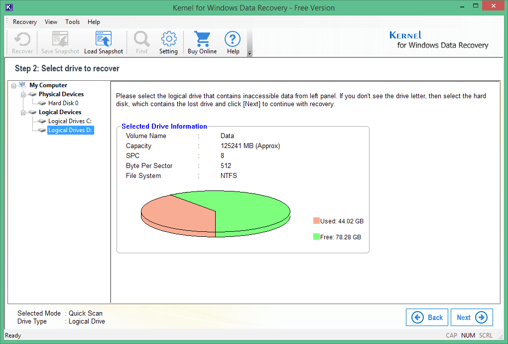 Choose from the logical drive or physical drive