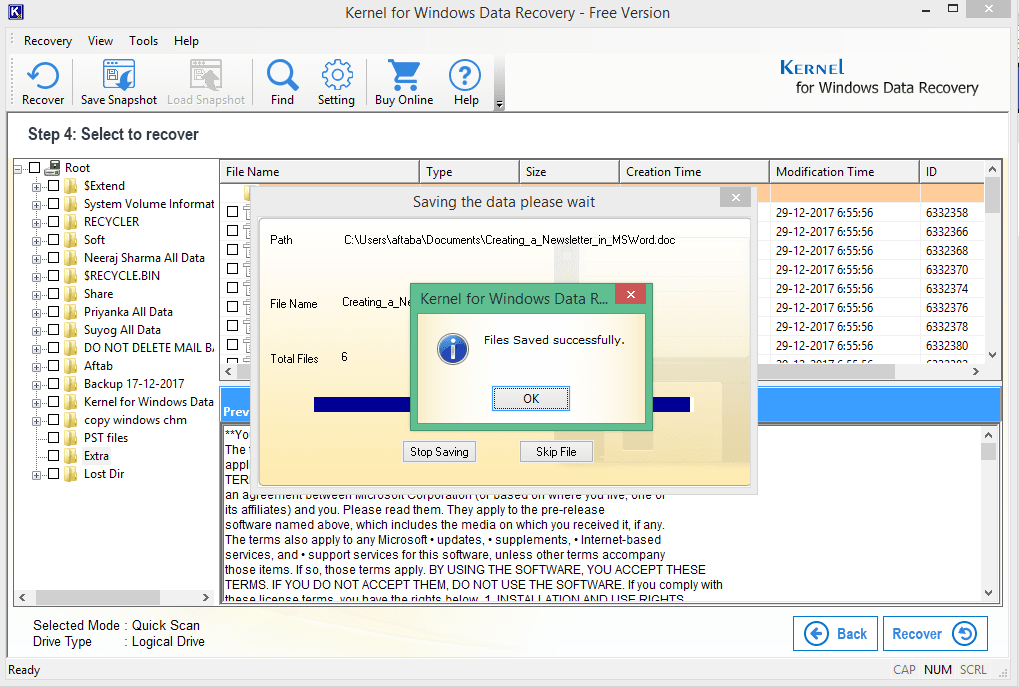 Click OK to finish the process