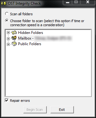 Select the required folders