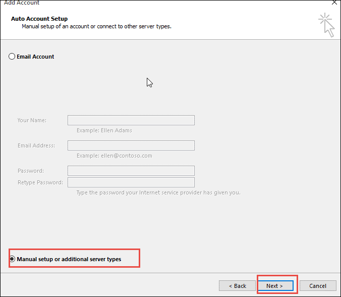 Manually Configure Server Settings