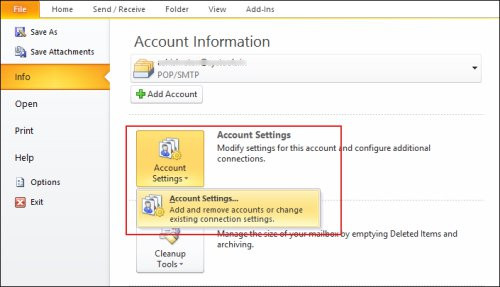 Click Account Settings