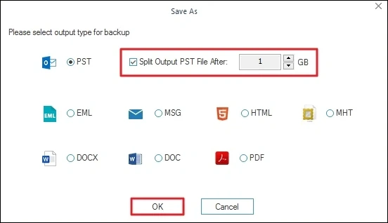 select pst as the output