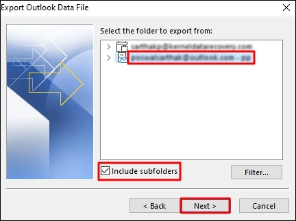 select email account