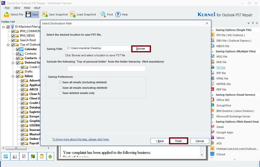 Kernel for Outlook PST Repair tool home screen