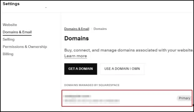 Domain & Email settings