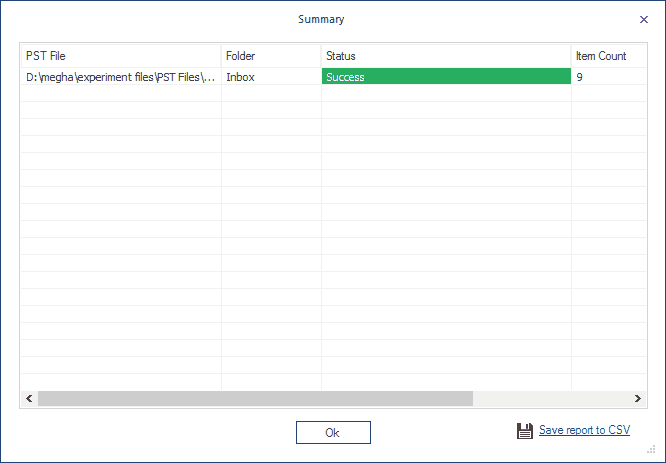 save the report to a CSV file