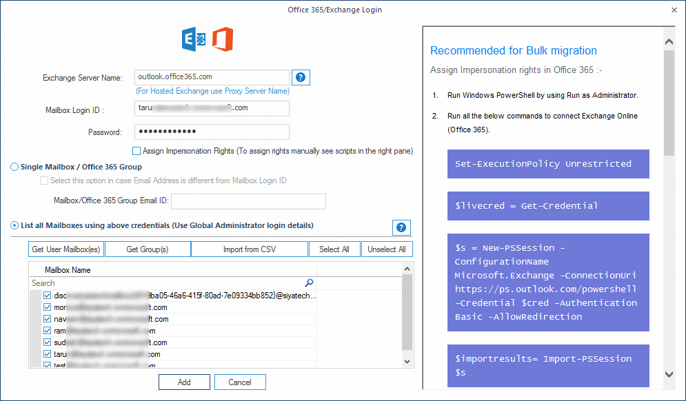 Provide your Office 365 Administrator account credentials