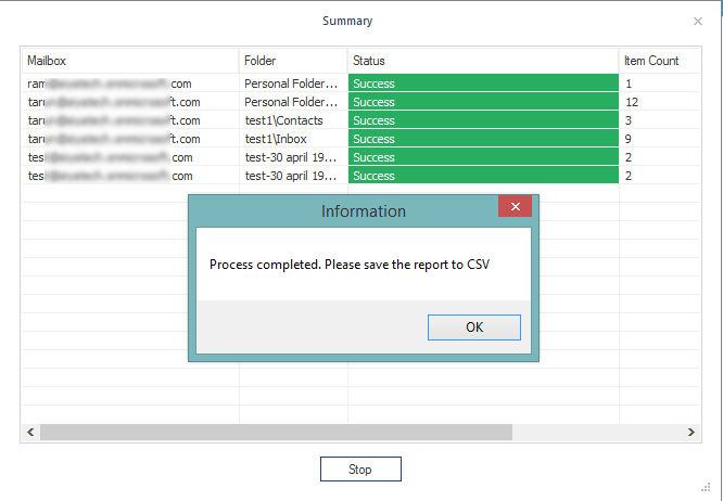 The backup process starts