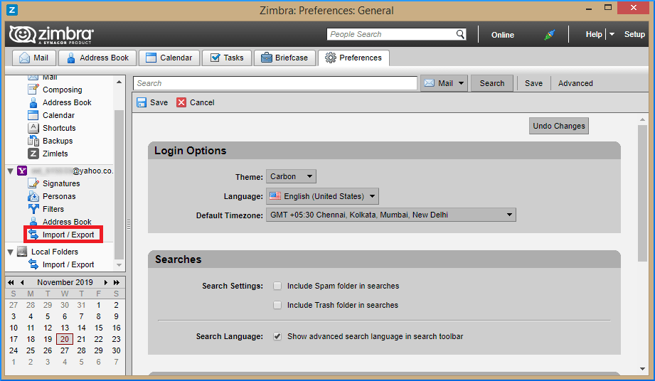 choose Import/Export option