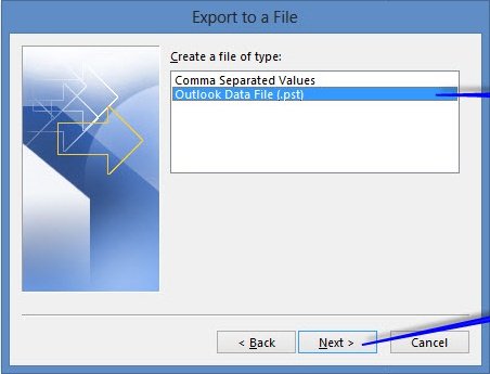 Select Outlook Data File (.pst)