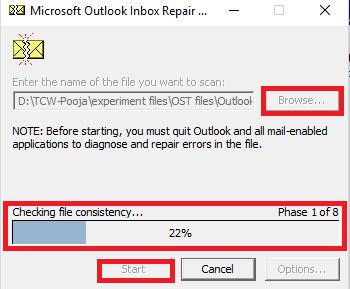 Launch the Inbox Repair Tool
