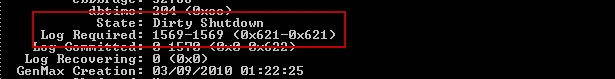 Database is missing a transaction log