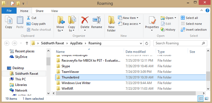 Double-click on the Thunderbird folder