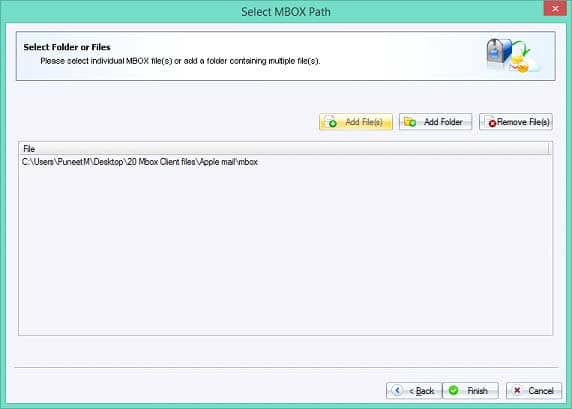 Select folder or files